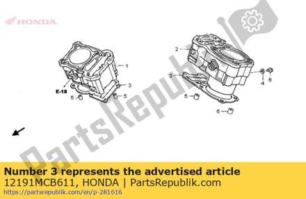Gasket, cylinder 12191MCB611 Honda