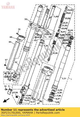 Cylinder comp., front fork 3SP23170L000 Yamaha