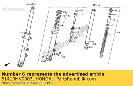 Pipe comp., fr. fork 51410MV9003 Honda