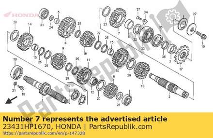 Gear, countershaft second (26t) 23431HP1670 Honda
