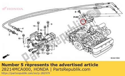 Plate, reverse cable holder 28214MCA000 Honda