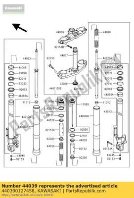 Holder-fork upper,p.silv 440390127458 Kawasaki