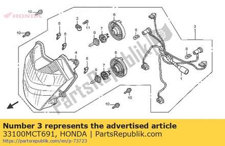 Headlight assy. (12v 55w) (stanley) 33100MCT691 Honda