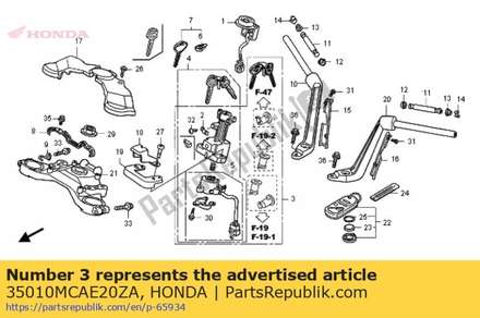 Key set   *type1* 35010MCAE20ZA Honda