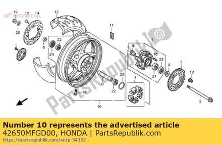 Wheel sub assy., rr. 42650MFGD00 Honda
