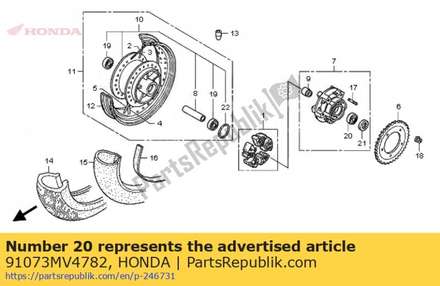 Bearing, radial ball, 62/22 91073MV4782 Honda