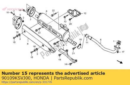 Screw, pan, 5x18 90109KSVJ00 Honda