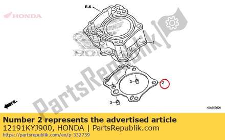 Gasket, cylinder 12191KYJ900 Honda