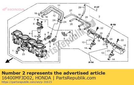 Throttle body assy.(gq64a a) 16400MFJD02 Honda