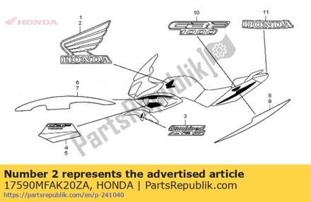 Mark, l. wing *type1 * (type1 ) 17590MFAK20ZA Honda
