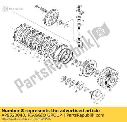 Clutch relese shaft AP8520048 Piaggio Group