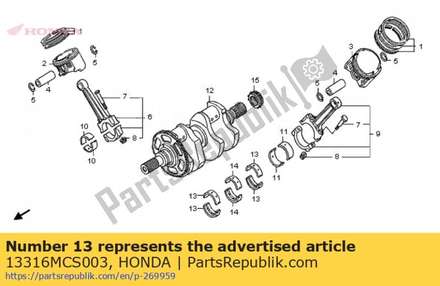 Bearing d, crankshaft (gr 13316MCS003 Honda