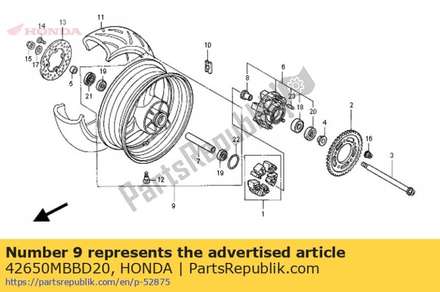 Wheel sub assy,rr 42650MBBD20 Honda