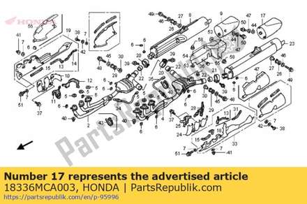 Piece, l. tail 18336MCA003 Honda