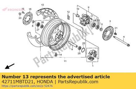 Tire, rr. (bridgestone) ( 42711MBTD21 Honda