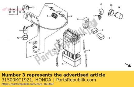 Batterij (12n9-4b-1 yuasa) 31500KC1921 Honda