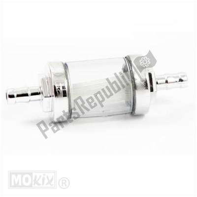 Benzinefilter pvc glas/chroom voor 5mm slang (1) 91638 Mokix