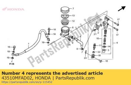 Cylinder sub assy., rr. m 43510MFAD02 Honda