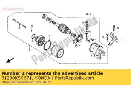 Starter motor 31200KSC671 Honda