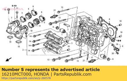Insulator, throttle body 16210MCT000 Honda