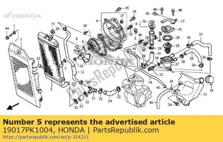 Clip, harness (t.rad) 19017PK1004 Honda
