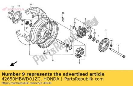 Wheel sub *type4* 42650MBWD01ZC Honda