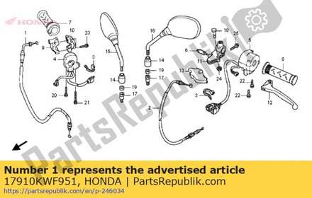 Cable comp., throttle 17910KWF951 Honda