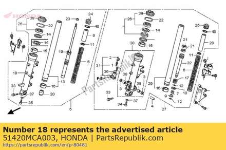 Case, r. bottom (showa) 51420MCA003 Honda