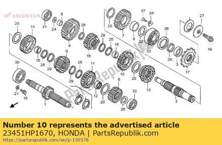 Gear, countershaft third (24t) 23451HP1670 Honda