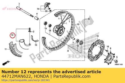 Tube, tire(pirelli)(ma21) 44712MAN622 Honda
