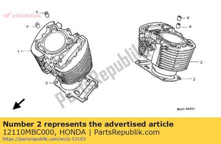 Cylinder comp,rr 12110MBC000 Honda