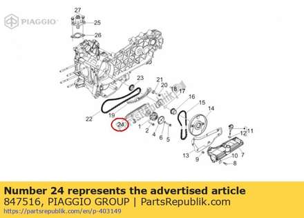 Bloque deslizante de tensor de cadena 847516 Piaggio Group