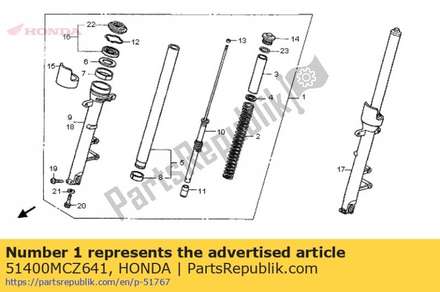 Fork assy., r. fr. 51400MCZ641 Honda