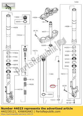 Cilinder-set-vork kle650eff 440230121 Kawasaki