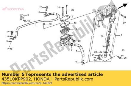 Cylinder sub assy., rr. b 43510KPP902 Honda
