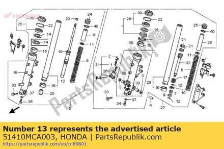 Pipe comp., r. fr. fork 51410MCA003 Honda