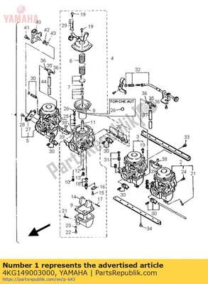 Carburetor assy 4KG149003000 Yamaha