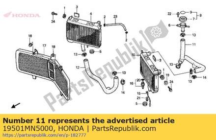 Hose, radiator upper 19501MN5000 Honda