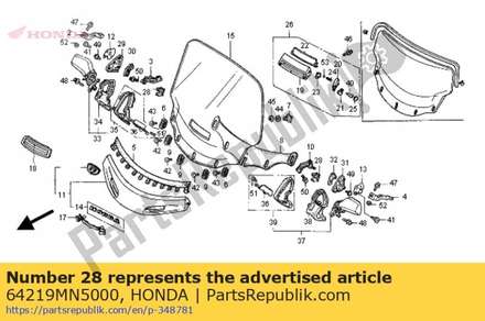 Clip, screen guide 64219MN5000 Honda