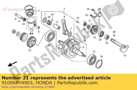 Bearing, radial ball special, 6305 91006KY4903 Honda