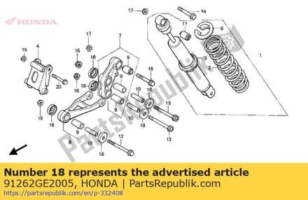 Seal, cushion arm pivot (nok) 91262GE2005 Honda
