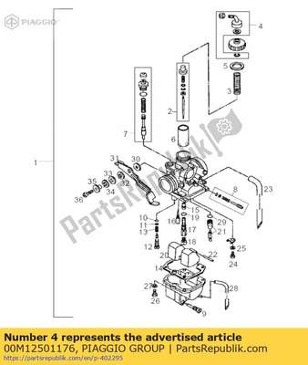 Cable adjust screw set 00M12501176 Piaggio Group