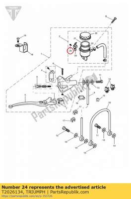 Screw and washer, master cyl T2026134 Triumph