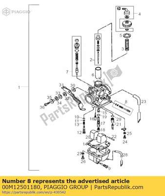 Throttle screw set 00M12501180 Piaggio Group