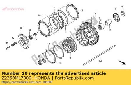 Plaat, koppelingsdruk 22350ML7000 Honda