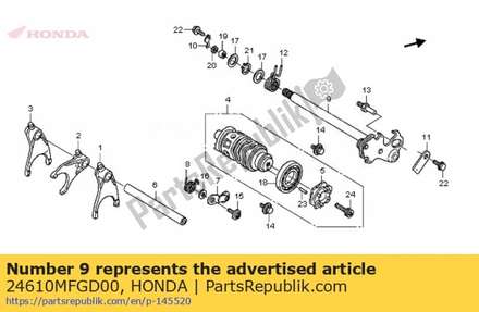Spindle comp., gearshift 24610MFGD00 Honda