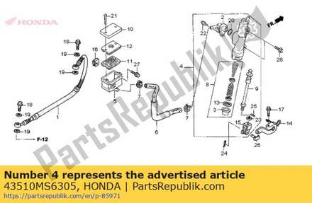 Cylinder sub assy., rr. m 43510MS6305 Honda