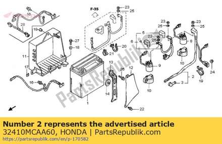 Cable, starter motor 32410MCAA60 Honda