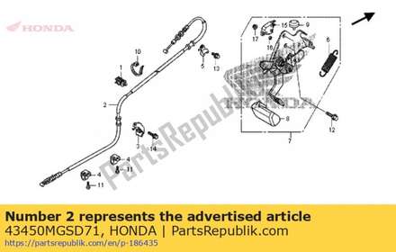 Cable comp., parking brak 43450MGSD71 Honda