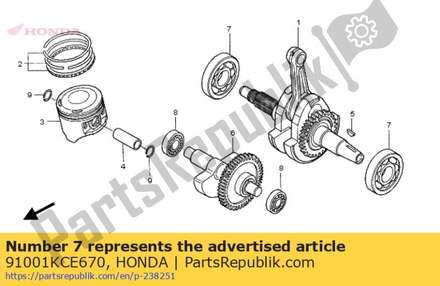 Bearing, radial ball, 28x72x18 91001KCE670 Honda